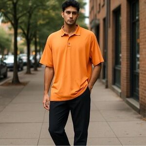 Peter Millar Men’s Orange Polo Shirt Size XXL